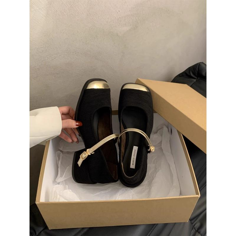 Square Head Shallow Mouth Thick Heel Single Shoes Women's Summer New Temperament High Heel Mary Jane Shoes