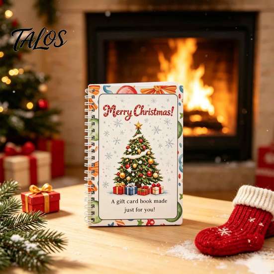 Holiday Gift Card Organizer Merry Christmas Book, Sturdy Greeting Holder, Stocking Stuffers for Adults Decorative Presenter Wife Girlfriend
