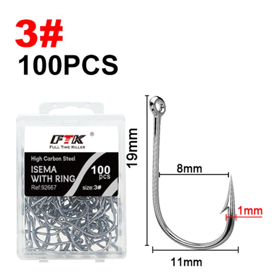 FTK 50/100pcs Baitholder Fishing Hooks Sea Barbed Long Shank Beak Hook Live Bait Holder Fishing Worm Hooks Saltwater Accessories Tackle