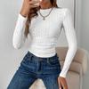 Women's Autumn and Winter Simple and Versatile T-shirts, Fashionable Age-reducing Slim Figure-showing Long-sleeved Tops