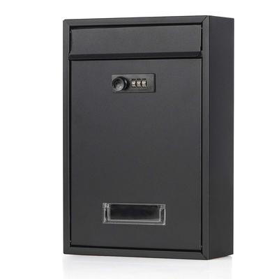 Jssmst Mailbox, Post Box, Wall-Mounted, Dial Lock, Metal, Matte Black (06-Dial)