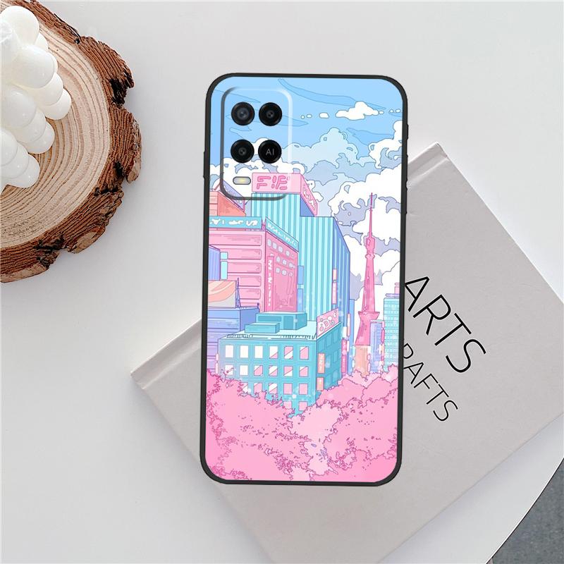 Tokyo Sakura cherry landscape Case For Oppo A15 A80 A60 A40 A94 A54 A98 A78 A18 A38 A58 A16 A76 A96 A17 A77 A74 A57S Cover