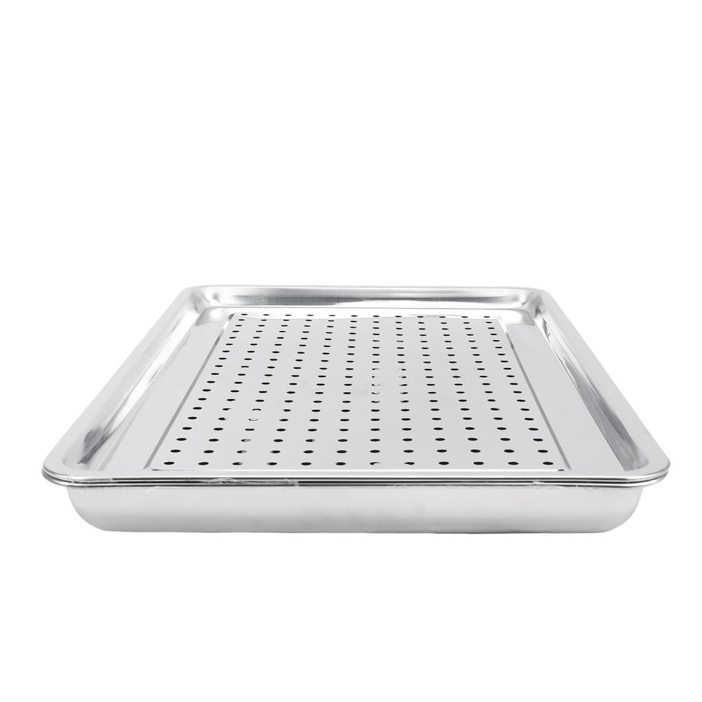 Pet Cooling Tray with Breathable Holes Stainless Steel Heat Dissipation Ice Box for Dogs Cats 60x40cm
