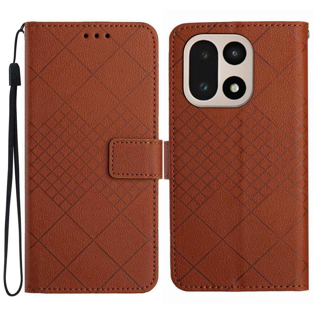 Etui Portfel z Wytłoczeniem ze Skóry PU Flip Folio Pokrowiec na Telefon dla OnePlus 15 5G