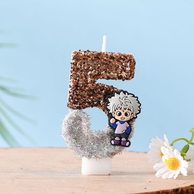 Creative Digital Birthday Candles - Cartoon Character Cake Decorations for Children