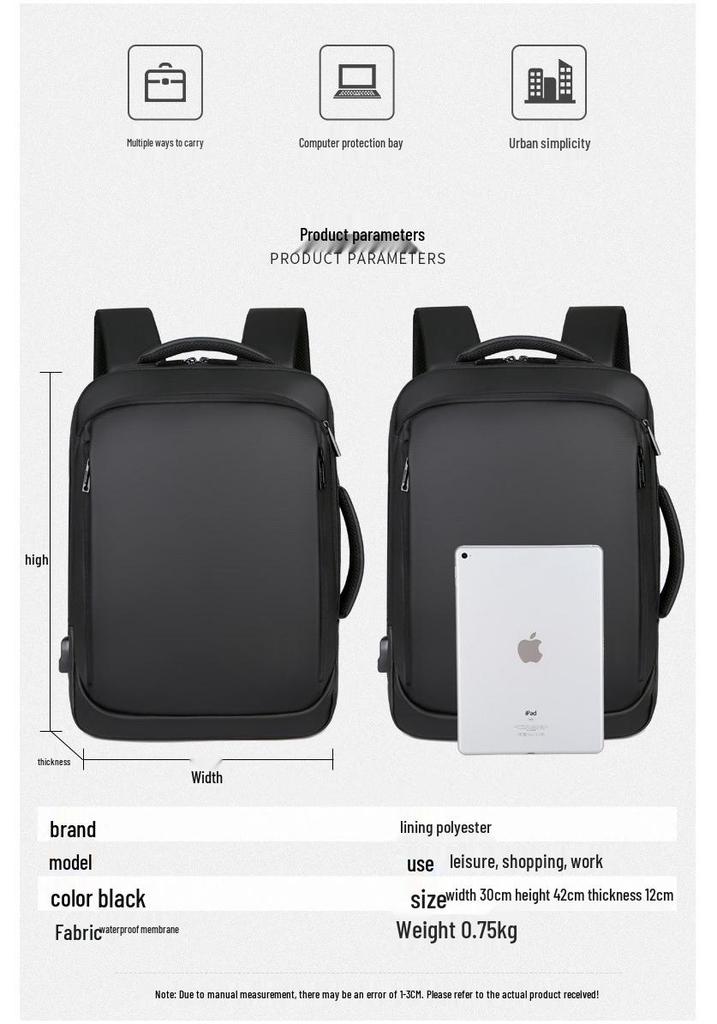 2025 Men's Multifunctional Genuine Leather Business Backpack