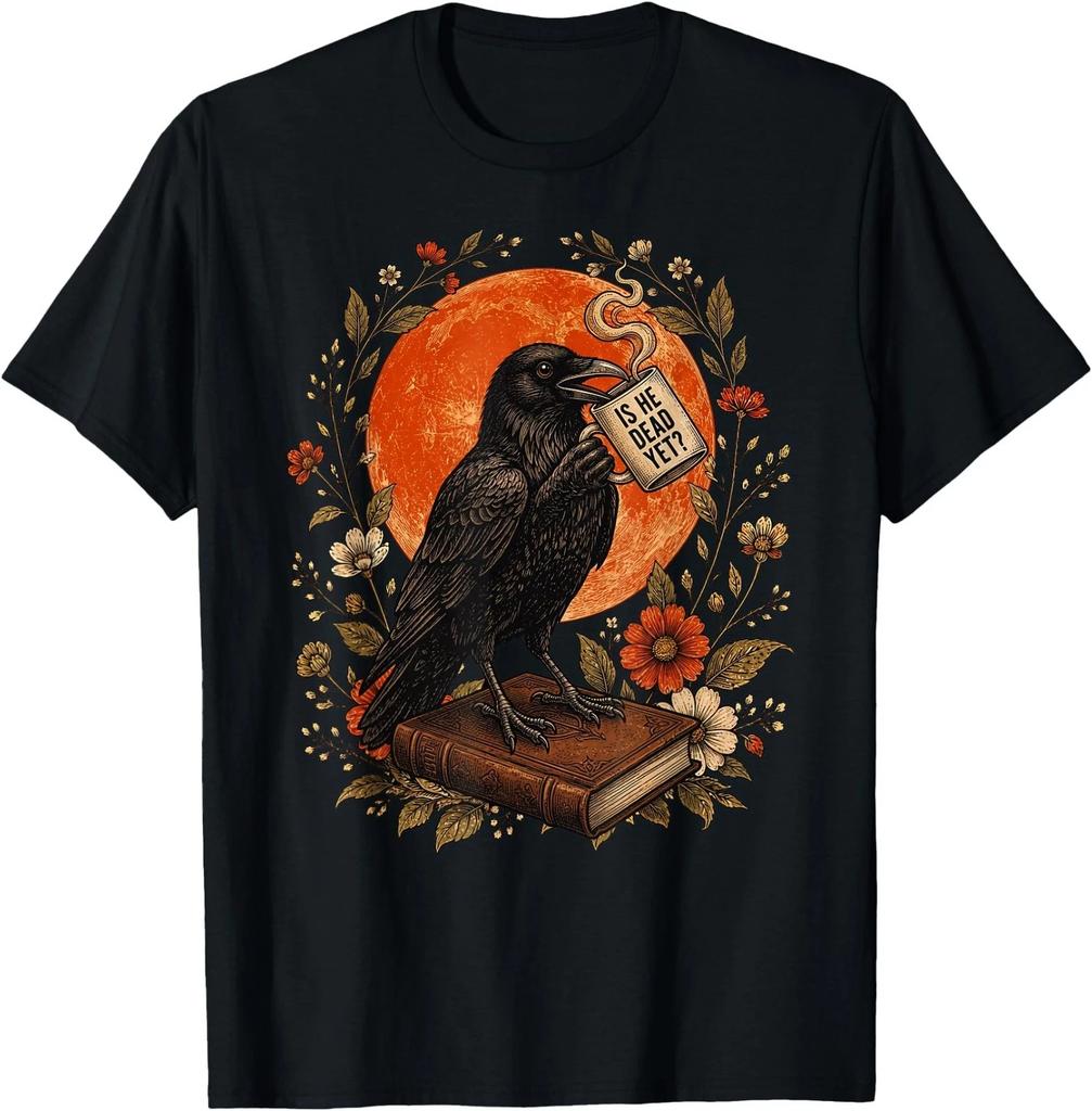is He Vintage Dead Yet Dark Crow Raven Bird Humor Gothic T-Shirt