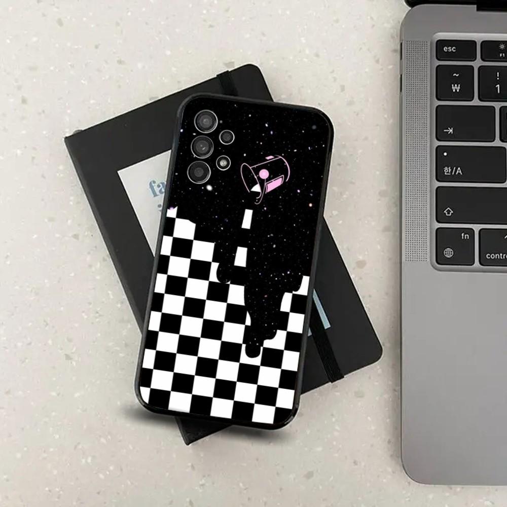 Checkered Chess Board Phone Case For Samsung S24,S21,S22,S23,S30,Ultra,S20,Plus,Fe,Lite,Note,10,9,5G Black Soft Cover