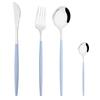 Western Purple Silver Tableware New Dinnerware Set 4Pcs Stainless Steel Kitchen Knife Fork Spoon Complete Cutlery Flatware Set