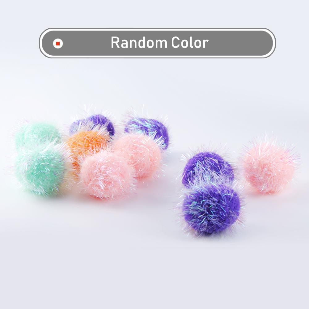 Plush Ball Cat Toys Kitten Interactive Chew Pet Toy Funny Cat Scratcher Balls 10pcs
