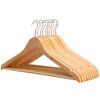 YAMLGHT Wooden Hangers, Natural Wood Grain Maple Wood for Suits, Shirts, Jackets, and Coats, Slim Design with Non-Slip Grooves, Anti-Deformation Trous