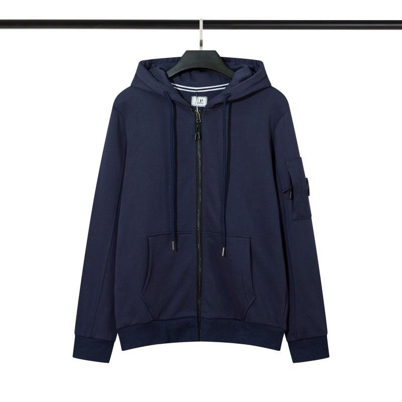 Cp Bestickter Reißverschluss Hoodie für junge Männer Lockerer Schnitt Lässiges Sweatshirt