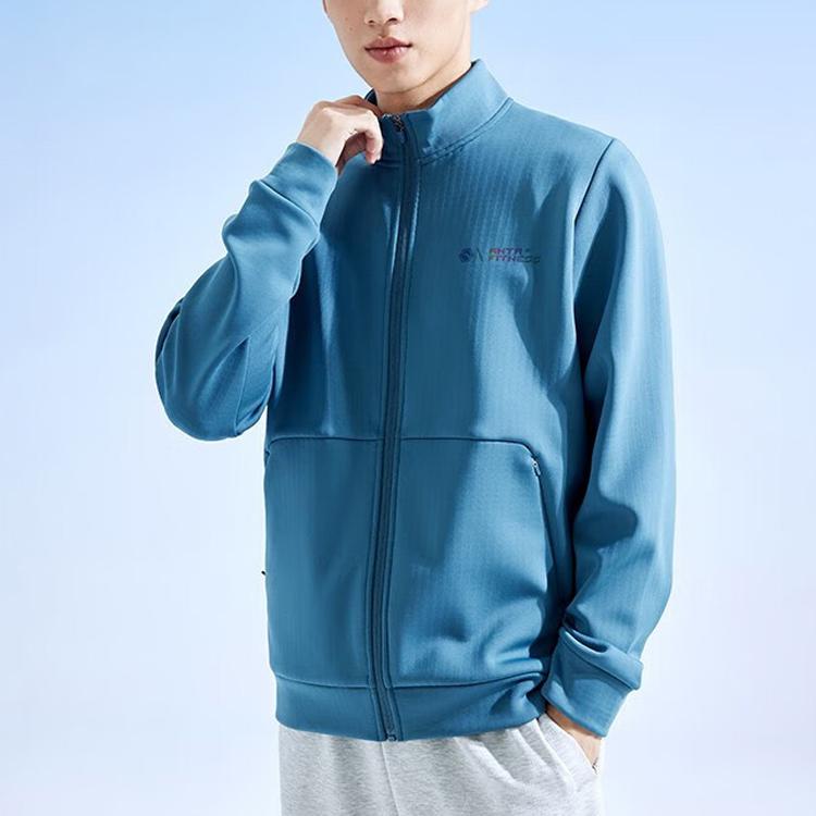 Anta Solid Color Zip-Up Hoodie Men Hoodies Ocean-Green 952337708-2