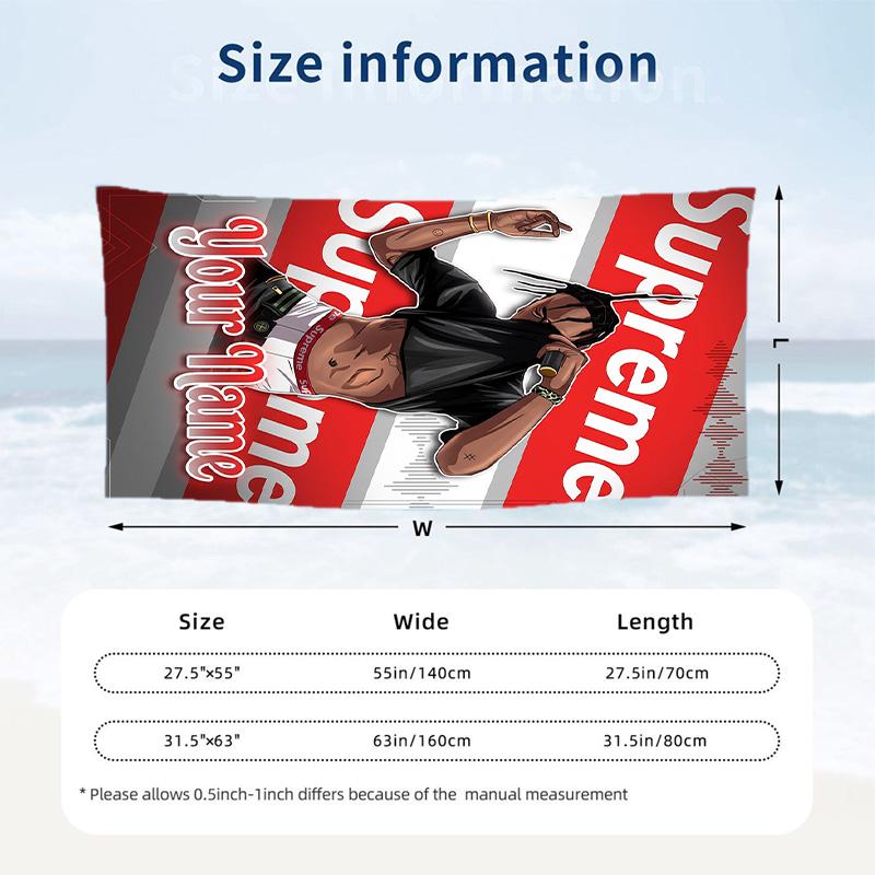 Travis Scott Beach Towel, Personalized Custom Name Text, Quick Dry Large Absorbent Towel For Beach Pool