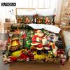3D Christmas Quilt Cover Bedding Set Duvet Comforter Pillow Case Bed Linens Twin Queen King Double Full Single 3PCS 2PCS Bedroom