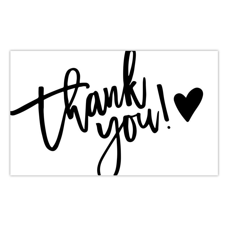 50-Pack Thank You Gift Cards - White Self-Adhesive Greeting Cards