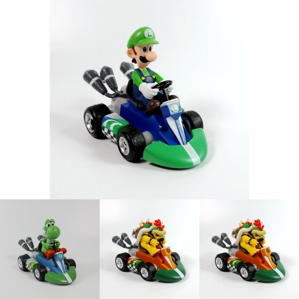 Geschenke Super Mario Kart Prinzessin Peach Pull-Back-Figur Auto PVC-Spielzeugsammlung mit zerlegbaren Gliedmaßen