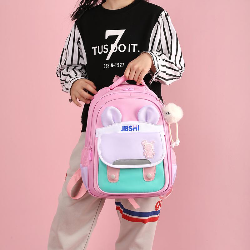 Children's school bag new cute boys and girls lightweight weight weight backpack contrasting color primary school students large-capacity backpack