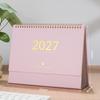 Paper 2027 Desk Calendar Spiral Binding Flip Calendar Durable Academic Planner  Office Desk