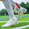 LiXingMing Men Football Shoes White Teenager Artificial Grassland Durable High-Tops Non Slip Outdoor Training Soccer Sneakers