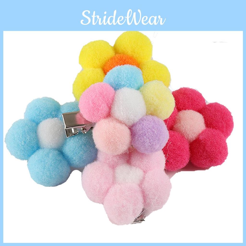 Cute Wig Pet Accessory Set For Dogs With Brown Bob Wig And Colorful Flower Hairpins