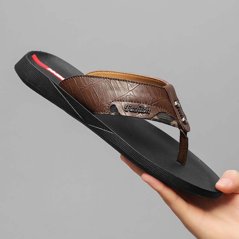 

Flip-flops Men s 2024 New Summer Leisure Sports Outdoor Beach Soft Bottom Vietnamese Sandals Sandals Sandals 44 хакі