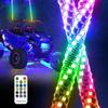 Lumini LED bici cu steag pentru vehicule off-road, lumină ambientală auto, lumină RGB, bandă neon, UTV ATV, antenă LED bici, instrument C7D1
