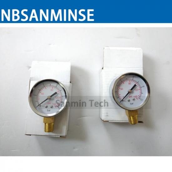 NBSANMINSE SMCB General Purpose Air Pressure Gauge 1/4G / NPT 2 inch 50mm Metal Pressure Gauge 10Bar 150 Psi Pneumatic Air Gauge