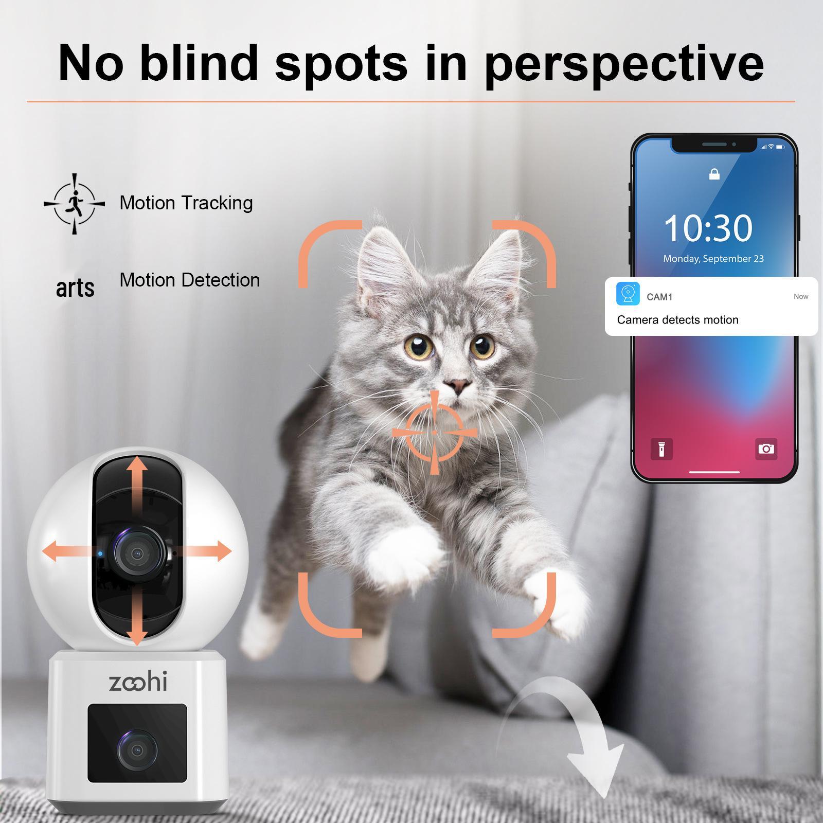 

Zoohi Y2U3 HD Dual Lens Security Camera with Dual-Band Wi-Fi and Two-Way Audio