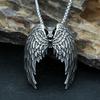 Fashion Stainless Steel Angel Wings Pendant Necklace For Men Punk Hip Hop Nightclub Party Vintage Necklace Jewelry