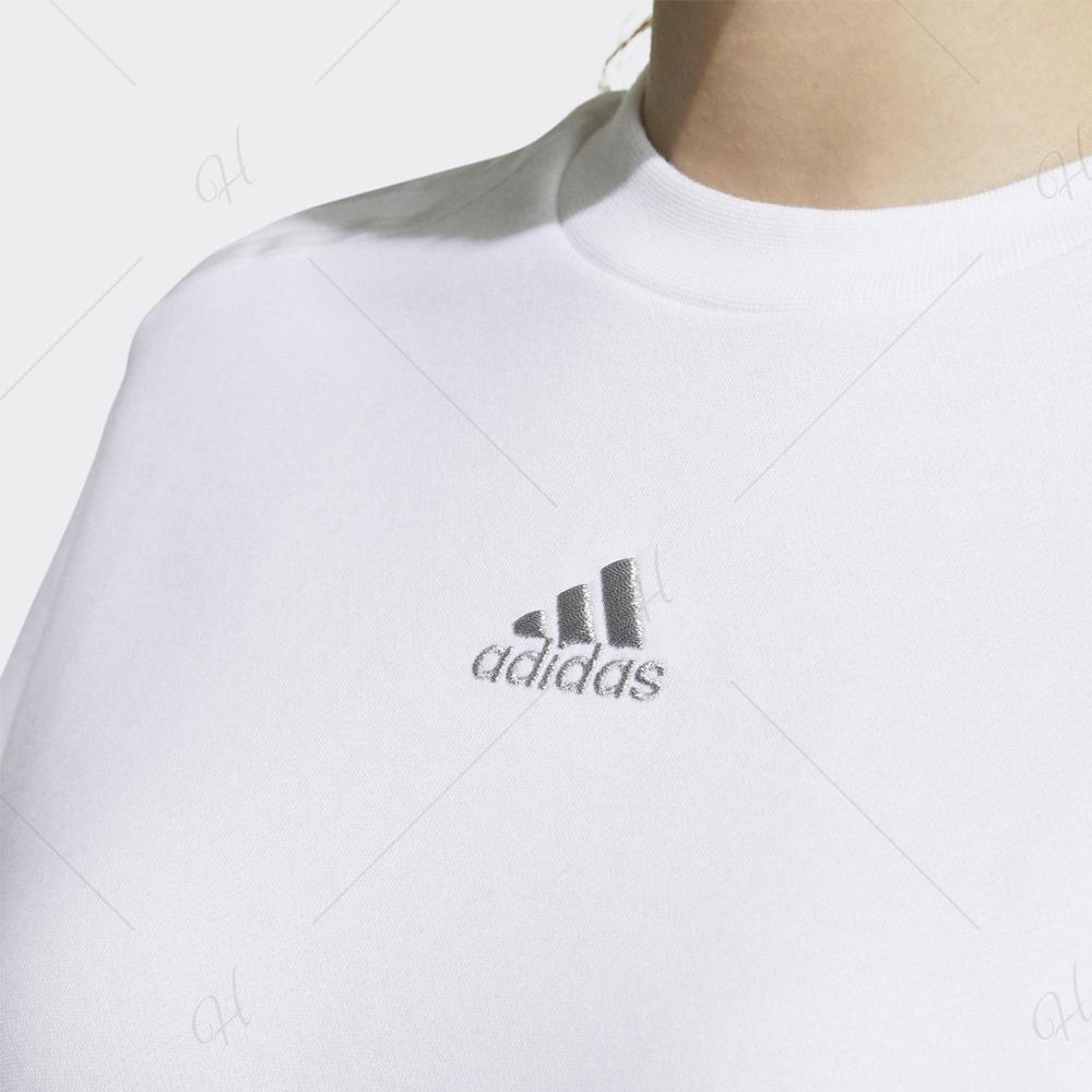 Adidas Mh 3S Sweatshirt Casual Solid Crew Neck Pullover Women Tops White HM7077