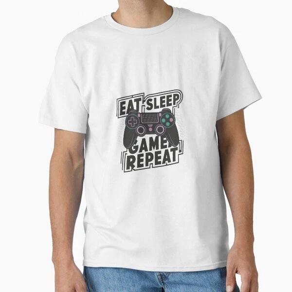 Eat Sleep Game Repeat Classic TShirt Made In UsaAus TShirt S2xl S