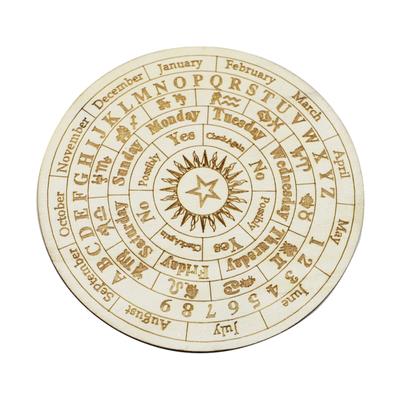 Star Pendulum Board Wooden Dowsing Divination Board Round Metaphysical Message Board Witchcraft