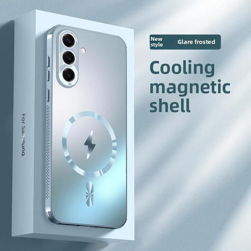 

Новый матовый магнитный чехол для Samsung Galaxy S25 с защитной пленкой для объектива, полнокорпусная противоударная накладка для S25 Ultra S25 Plus Samsung S25 небесно-голубой