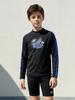 Beijigelleu Boys' Blue Rash Guard Survival Swimsuit Swim Cap Set Beb-Z701B