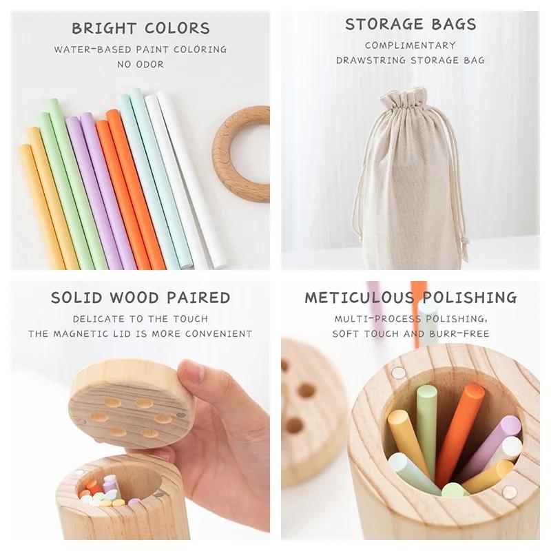 Children Color Matching Stick Balance Games Fine Motor Training Color Sorting Puzzle Learning Board Game Montessori Sensory Toys