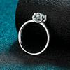Klassischer Stierkopf Moissanit Verlobungsring, Sterling Silber S925, 1 Karat, Perfektes Geschenk für Freundin