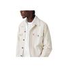 Levis SS25 Linen Denim Series Loose Fit Pointed Collar Jacket With Front Pocket Logo Men Jackets White A5782-0063