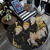 Tokyo Revengers Round Area Rug,Carpet Rug for Living Room Bedroom Sofa Playroom Decor,Non-slip Floor Mat