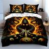Fiery hooded figure, billiard balls. Bedding sets Duvet cover sets Duvet covers Pillowcases(1 * Duvet Cover 2 * Pillowcases without duvet insert)