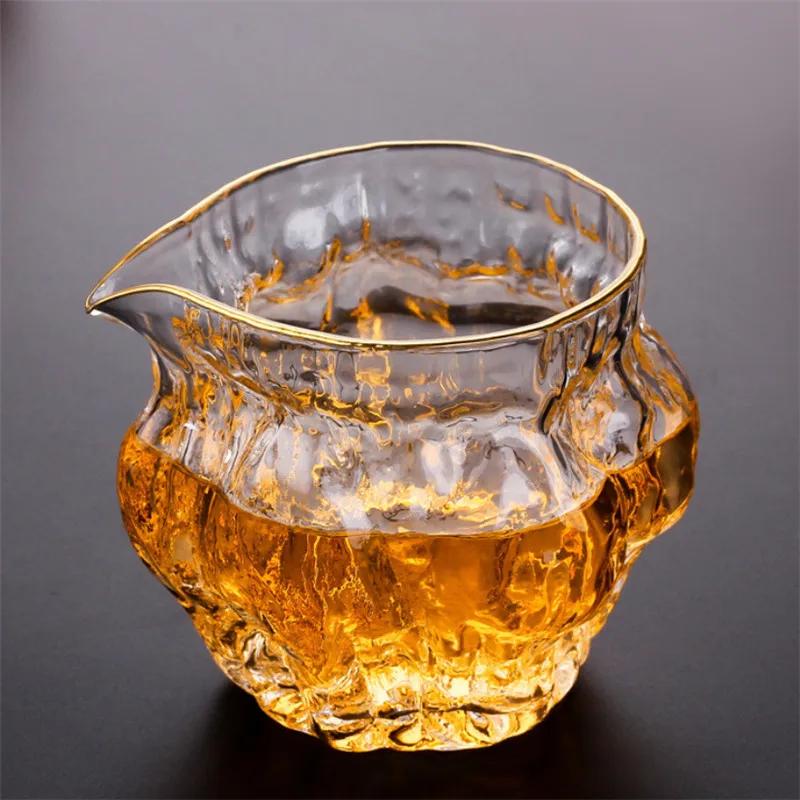 Japanese Style Glass Tea Infusers Pitcher Heat Resistant Hammered Kung Fu Chahai Creative Phnom Penh Teaware Transparent Teacup