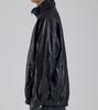 Button Seoul Minimal Vegan Leather Stand Collar Zip-Up Jacket (Black)