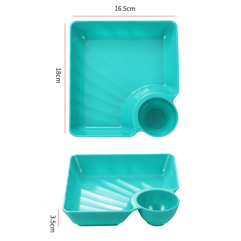 Teigtaschenteller mit Soßenschale, leicht zu reinigen, Kunststoff, für Snacks, Desserts, Sushi, Pommes Frites, Tomatensoßenschale, Küchenzubehör