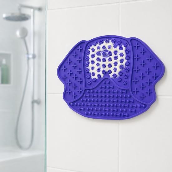 Pet Slow Food Mat with Strong Suction Cup, Puppy Head Design Pet Feeding Mat, Dog Slow Eating Bowl Accessory for Prevent Choking Anxiety Relief