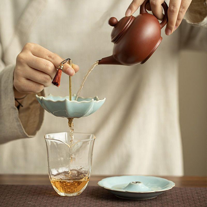 Tea Strainer Creative Handmade Rotating Umbrella Filter Tea Ceremony SetAnti Scalding Filter Small Ornament Tea Accessories Gift