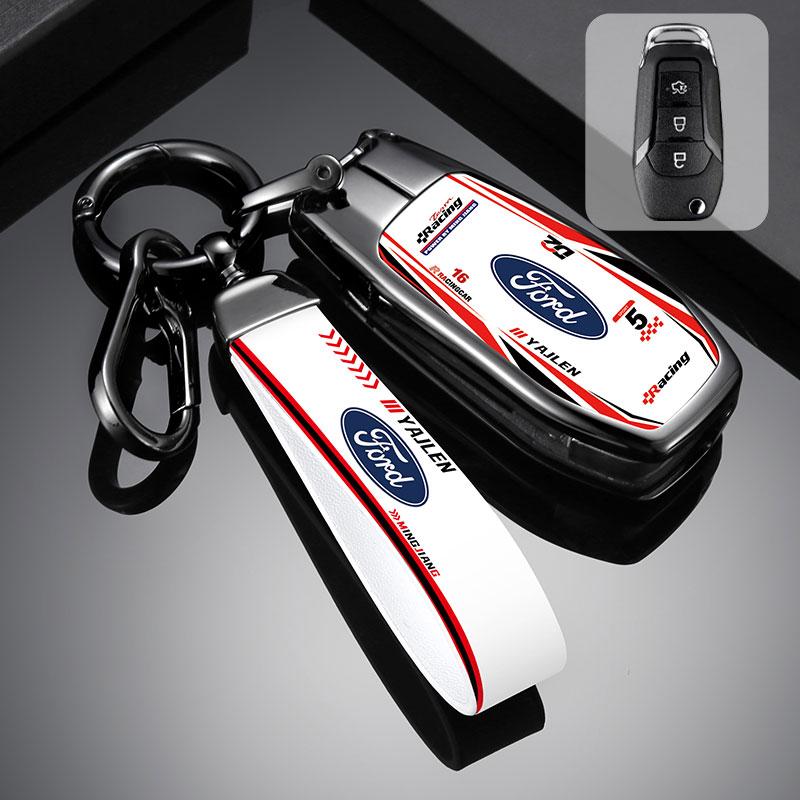 For Ford Figo 2017 Mondeo 5 Ecosport Fiesta Mk8 Everest Ranger Fusion Kuga Escort F150 Car Racing Style Design Key Case Cover