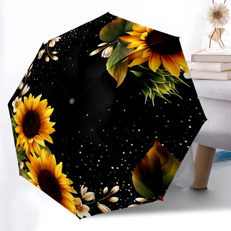 

1pc Sunflower Frame Automatic Folding Umbrella Durable Iron Frame,All Seasons Home Travel Outdoor Multifunctional Umbrella yy251115069
