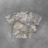 Vintage Leaf Print Short Sleeve Polo - Loose Fit High Street Pullover Top