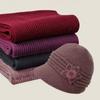 Middle-aged and Elderly Hats, Women's Winter Warm Mother Wool Hats, Fashionable Versatile Ear Protectors, Basin Hats, Fleece and Cold-proof Knitted Ha