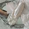 Star Embellished Ballet Shoe Cosmetic Bag Premium Satins Travel Toiletry Pouch With Detachable Ribbon Closure